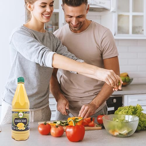 2 Pack 100% Lemon Juice Freshly Squeezed NO Added Water 33.8oz Not From Concentrate - Appx 40 Freshly Squeezed Lemons in Each Bottle - Kosher Food - Best Select