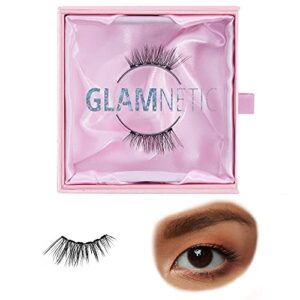 glamnetic magnetic half lashes - princess | natural looking half lash set, short cat eye flared, 6-magnet band, reusable eyelashes small eyes, up to 60 wears - 1 pair