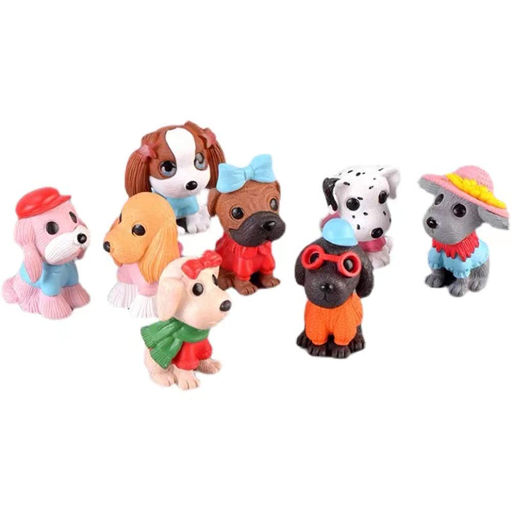 8pcs Dog Cake Topper, Puppy Cake Topper Cupcake Topper, Mini Dog Puppy Figurines Toy, Dog Cake Decorations for Kids Birthday Baby Shower Dog Animal Theme Party Supplies