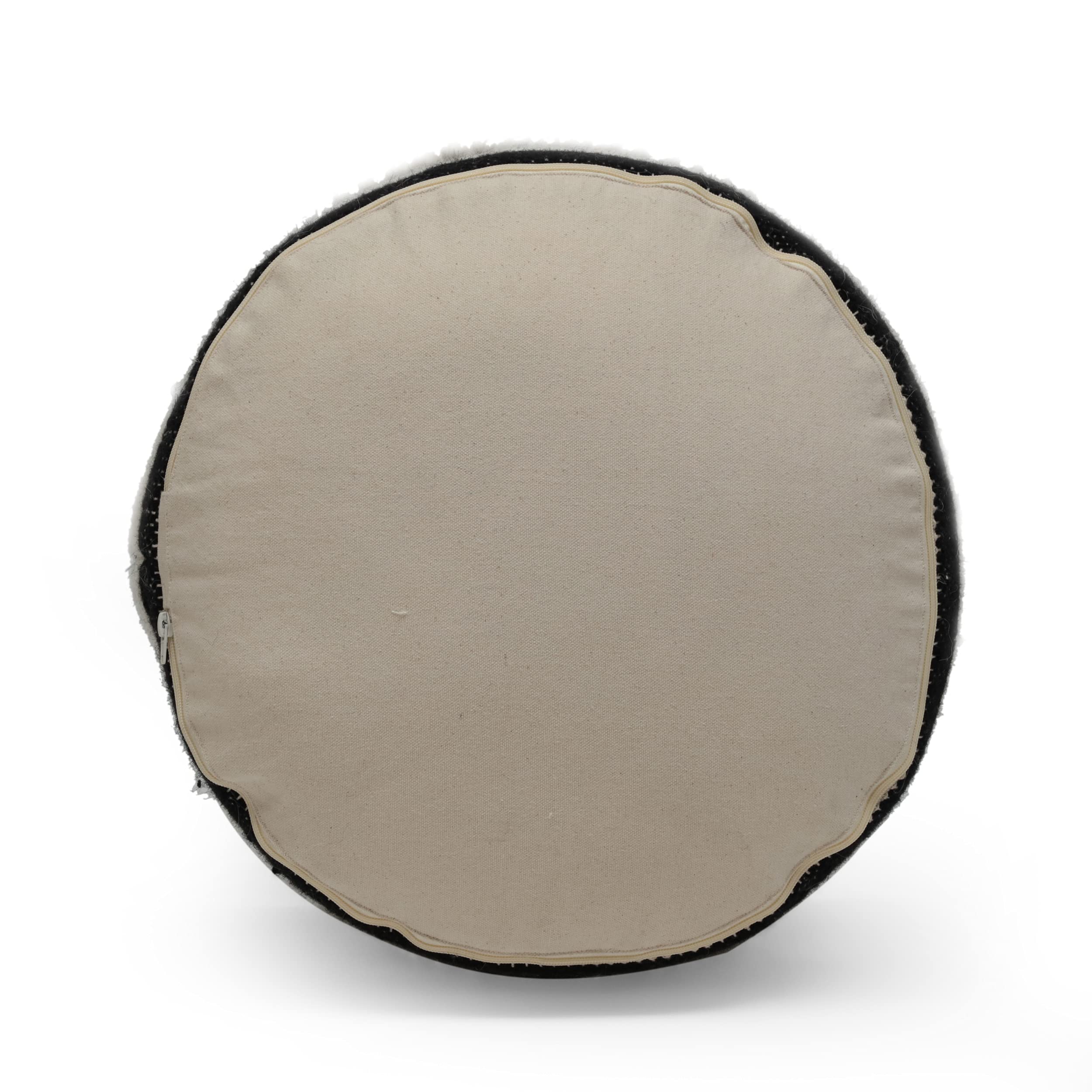 Christopher Knight Home Lucknow Pouf, White + Black, Small