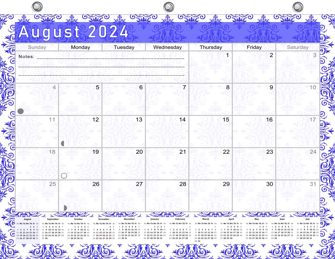 2024-2025 Academic Year 12 Months Student Calendar/Planner for 3-Ring Binder, Desk or Wall (Edition #018)