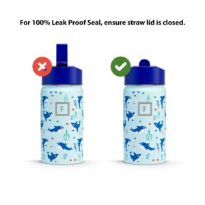 IRON °FLASK Kids Water Bottle - 10 Oz, Straw Lid, 20 Name Stickers, Vacuum Insulated Stainless Steel, Double Walled Tumbler Travel Cup, Thermos Mug - Mothers Day Gifts - Llama Rainbows