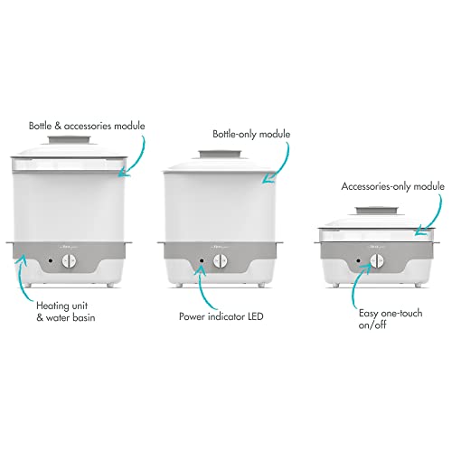 The First Years Modular Baby Bottle Sterilizer - Countertop Bottle Sterilizer - Sanitizes Baby Bottles, Baby Pacifiers, Breast Pump Parts - Baby Bottle Feeding Supplies