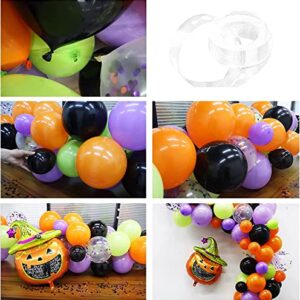 124 Pack Halloween Balloon Arch Garland Kit, Black Orange Green Purple Confetti Balloons and Mylar Pumpkin Balloon for Kids Halloween Birthday Party Decorations Supplies