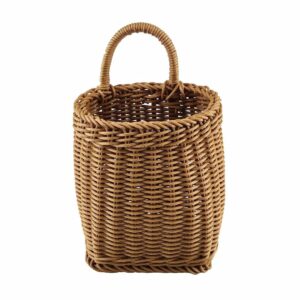 hanging woven storage basket, decorative wall basket organizer for plants, key, sunglasses, wallet on door, fern wall hanging basket planter
