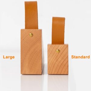 Large Wood Door Stopper, Solid Wooden Non-Slip Door Wedge, Sturdy and Durable Door Stop Wedges, Fit for Door Bottom Seam (0.2" - 2") Large 2 Pack