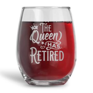 bad bananas retirement gifts for women 2024 - the queen has retired 21 oz stemless wine glass