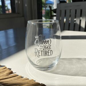 Bad Bananas Retirement Gifts for Women 2024 - The Queen Has Retired 21 Oz Stemless Wine Glass