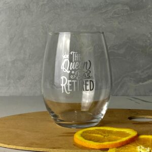 Bad Bananas Retirement Gifts for Women 2024 - The Queen Has Retired 21 Oz Stemless Wine Glass