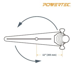 POWERTEC 71637 Universal Pro Router Circle Cutting Jig, Cutting Range of 10” to 53”