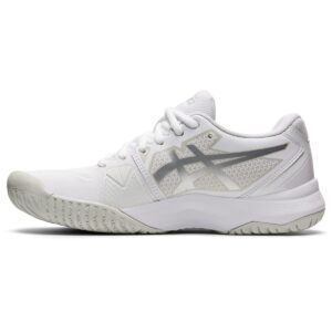 asics women's gel-challenger 13 tennis shoes, 7.5, white/pure silver
