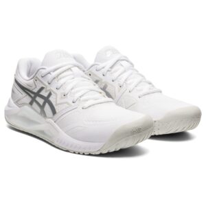 ASICS Women's Gel-Challenger 13 Tennis Shoes, 7.5, White/Pure Silver