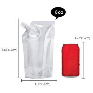 Concealable And Reusable cruise sneak flask Pouches flask kit Rum Runner Plastic Bags for Sneak to go flask (8OZ-6PCS)