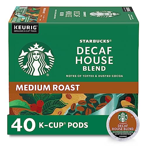 Starbucks Decaf K-Cup Coffee Pods, House Blend for Keurig Brewers, 1 box (40 pods)