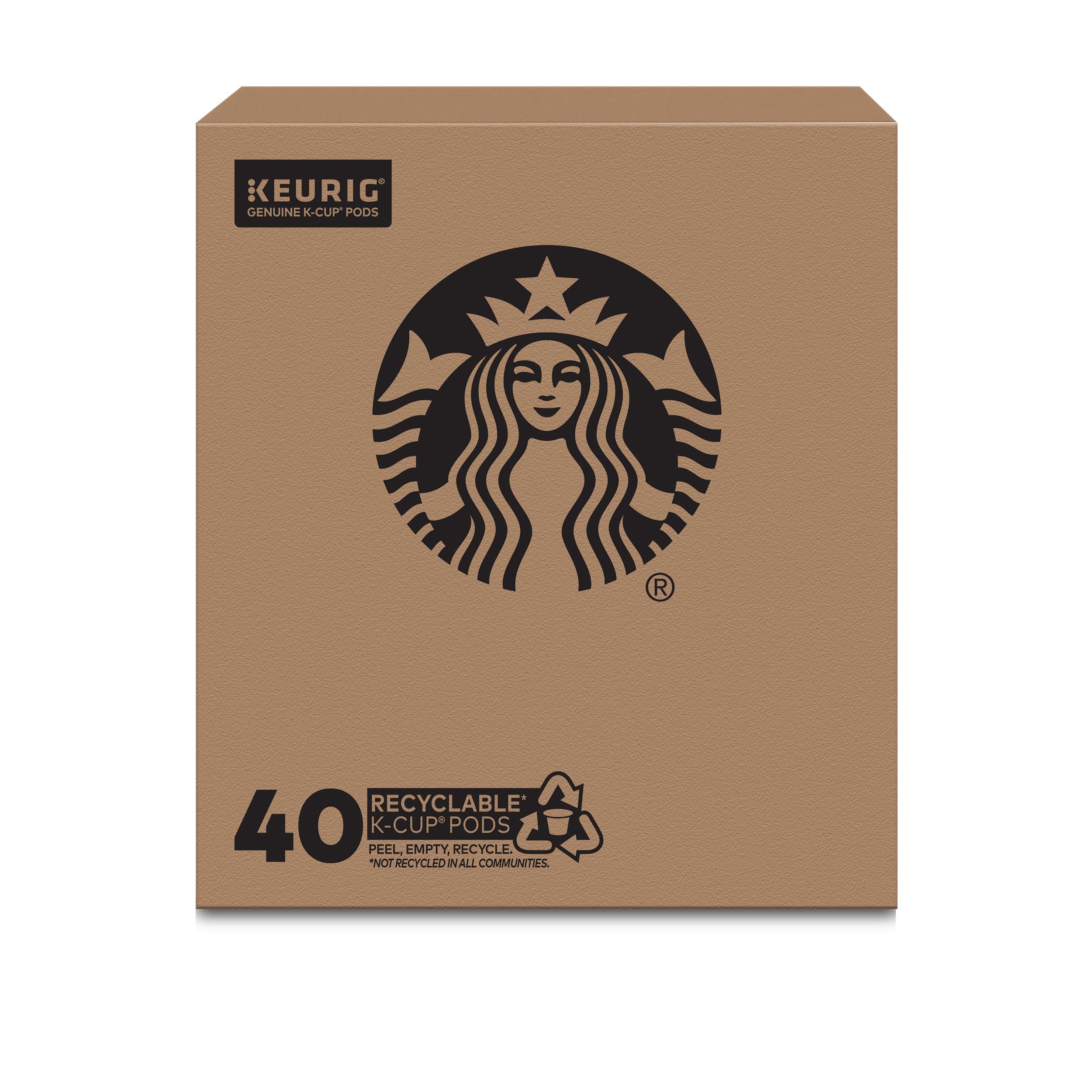 Starbucks Medium Roast K-Cup Coffee Pods — Pike Place for Keurig Brewers — 1 box (40 pods)