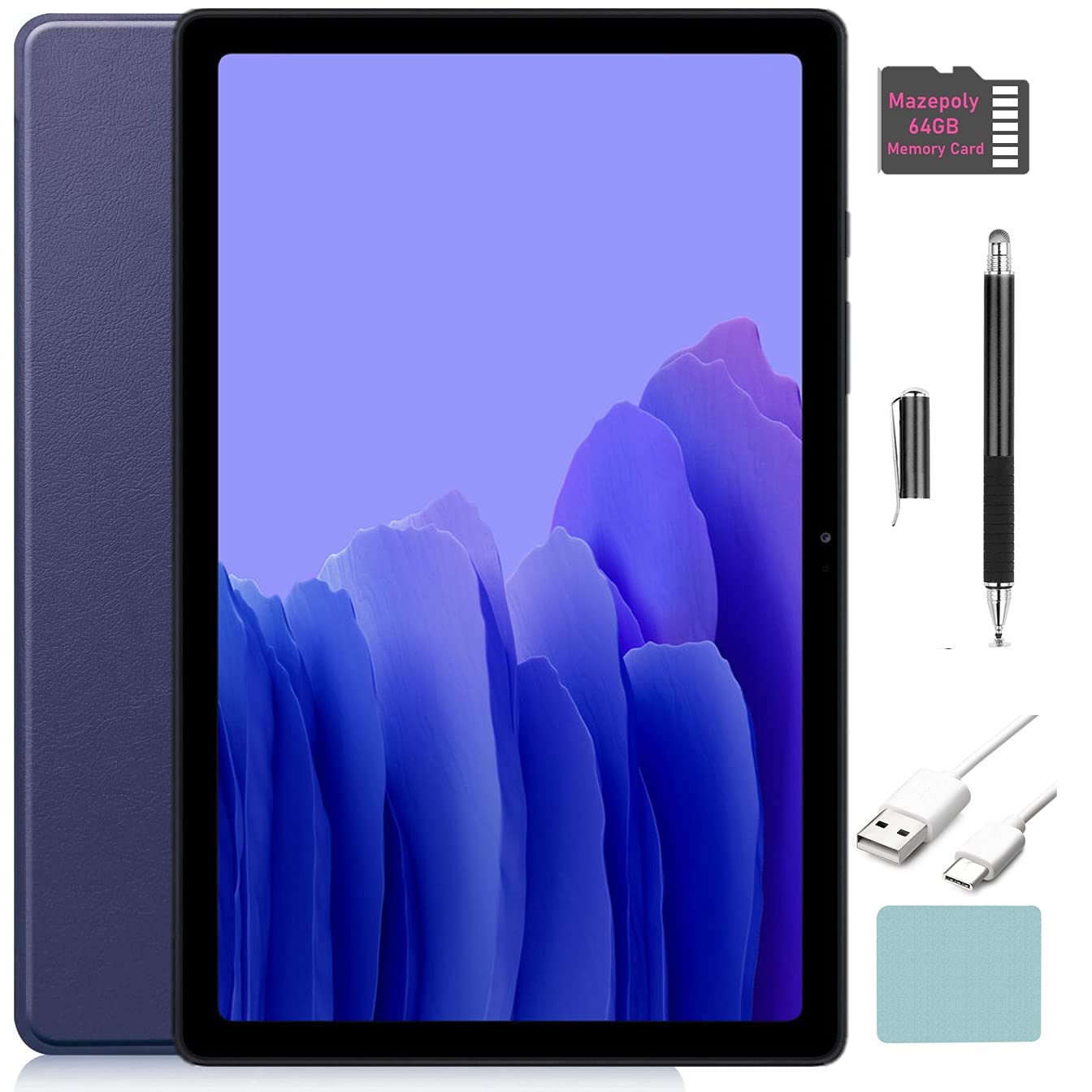 SAMSUNG Galaxy Tab A7 10.4-inch (2000x1200) Display Wi-Fi Only Tablet, Snapdragon 662, 3GB RAM, Bluetooth, Dolby Atmos Audio, 7040mAh Battery, Android 10 OS w/Mazepoly Accessories (64GB, Gray)