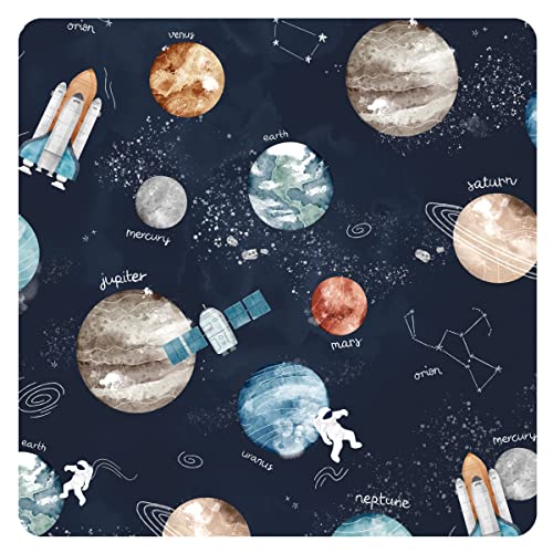 BapronBaby Outer Space Bapron - No Neck Tie Safer Bib for Baby & Toddler - Soft Waterproof Stain Resistant - Machine Washable - Sz Baby/Toddler 6m-3T