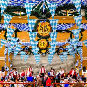 Oktoberfest Decorations, 131 Feet Oktoberfest Bavarian Check Flag, Oktoberfest Bavarian Pennant Banner Flag, Oktoberfest Decorations Octoberfest Party Supplies-4PCS