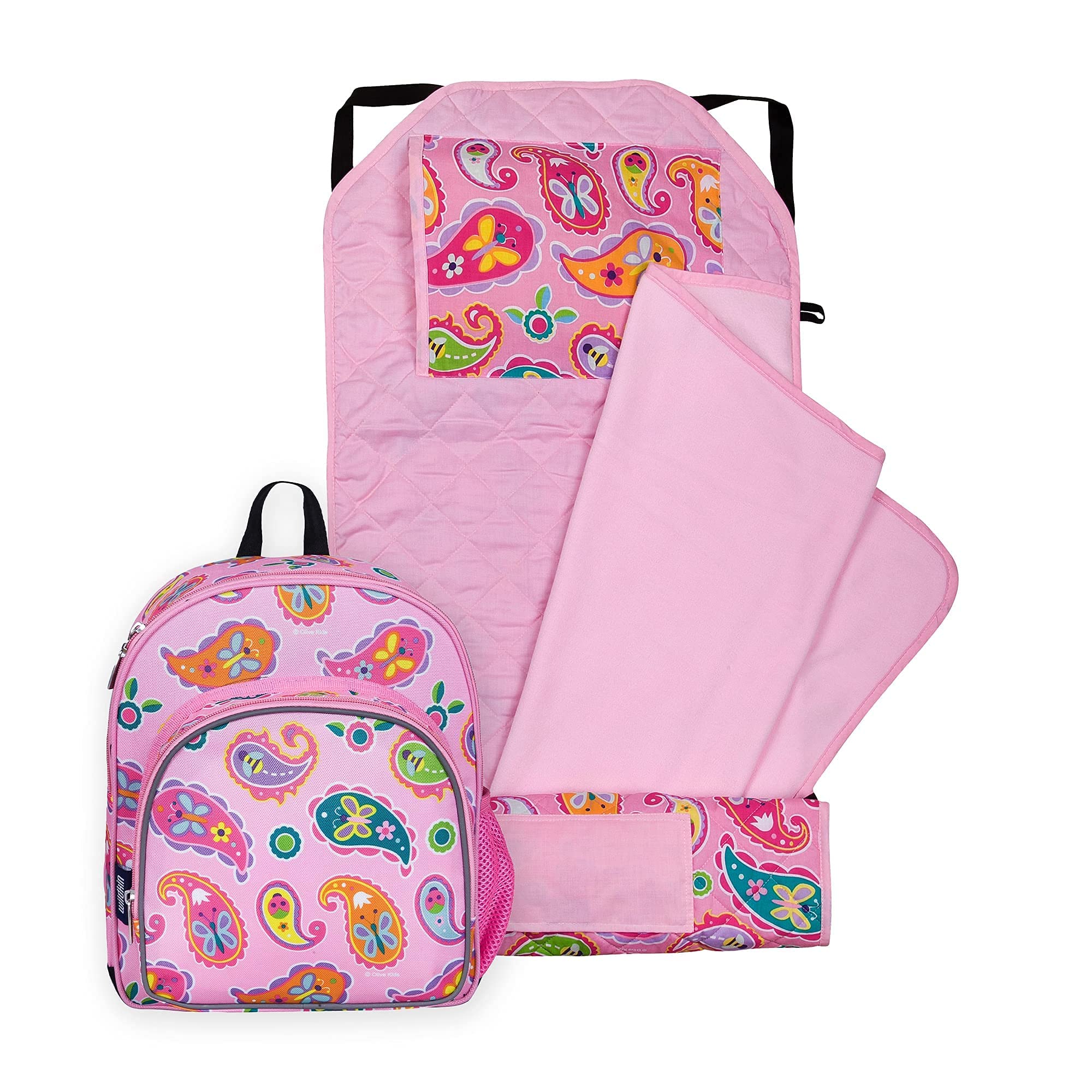 Wildkin 12 Inch Kids Backpack with Modern Nap Mat (Paisley)