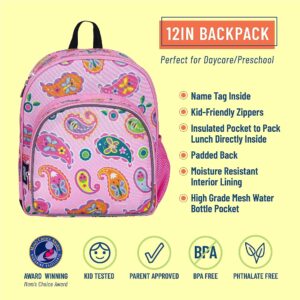 Wildkin 12 Inch Kids Backpack with Modern Nap Mat (Paisley)