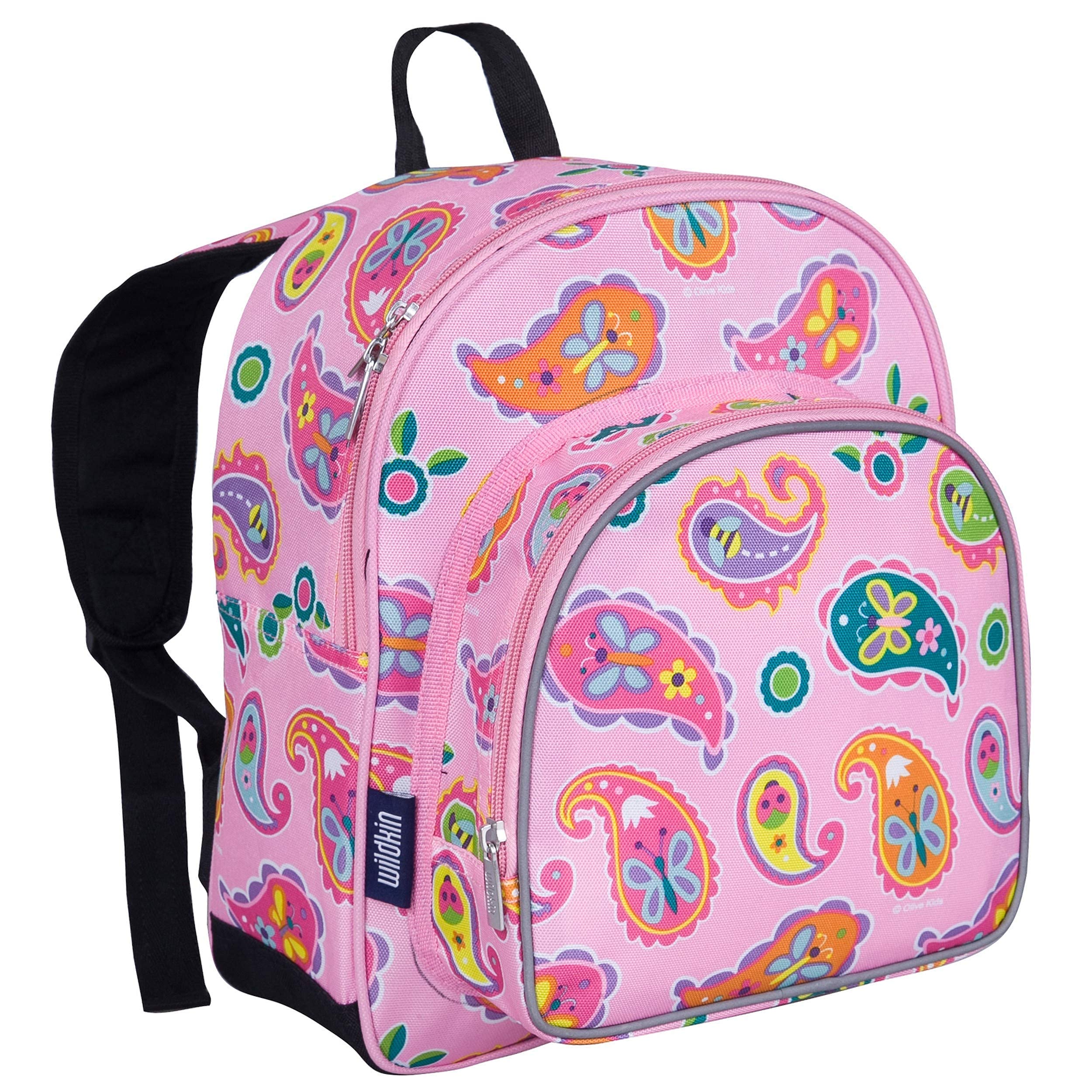 Wildkin 12 Inch Kids Backpack with Modern Nap Mat (Paisley)