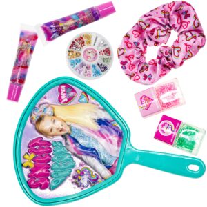 JoJo Siwa - Townley Girl Backpack Cosmetic Activity Set for Girls, Ages 3+ Makeup Hair Salon Kit Including Scrunchie, Mirror, Nail Polish, Lip Gloss and More, for Parties, Sleepovers and Makeovers