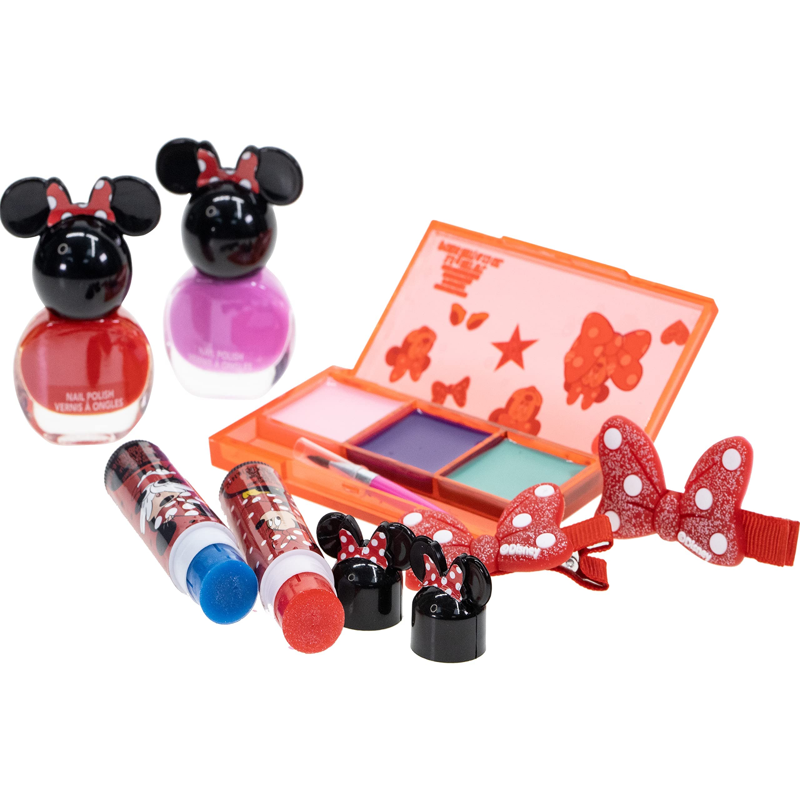 Disney Minnie Mouse - Townley Girl Cosmetic Makeup Gift Bag Set Includes Lip Gloss, Nail Polish & Hair Accessories for Kids Girls, Ages 3+ Perfect for Parties, Sleepovers & Makeovers