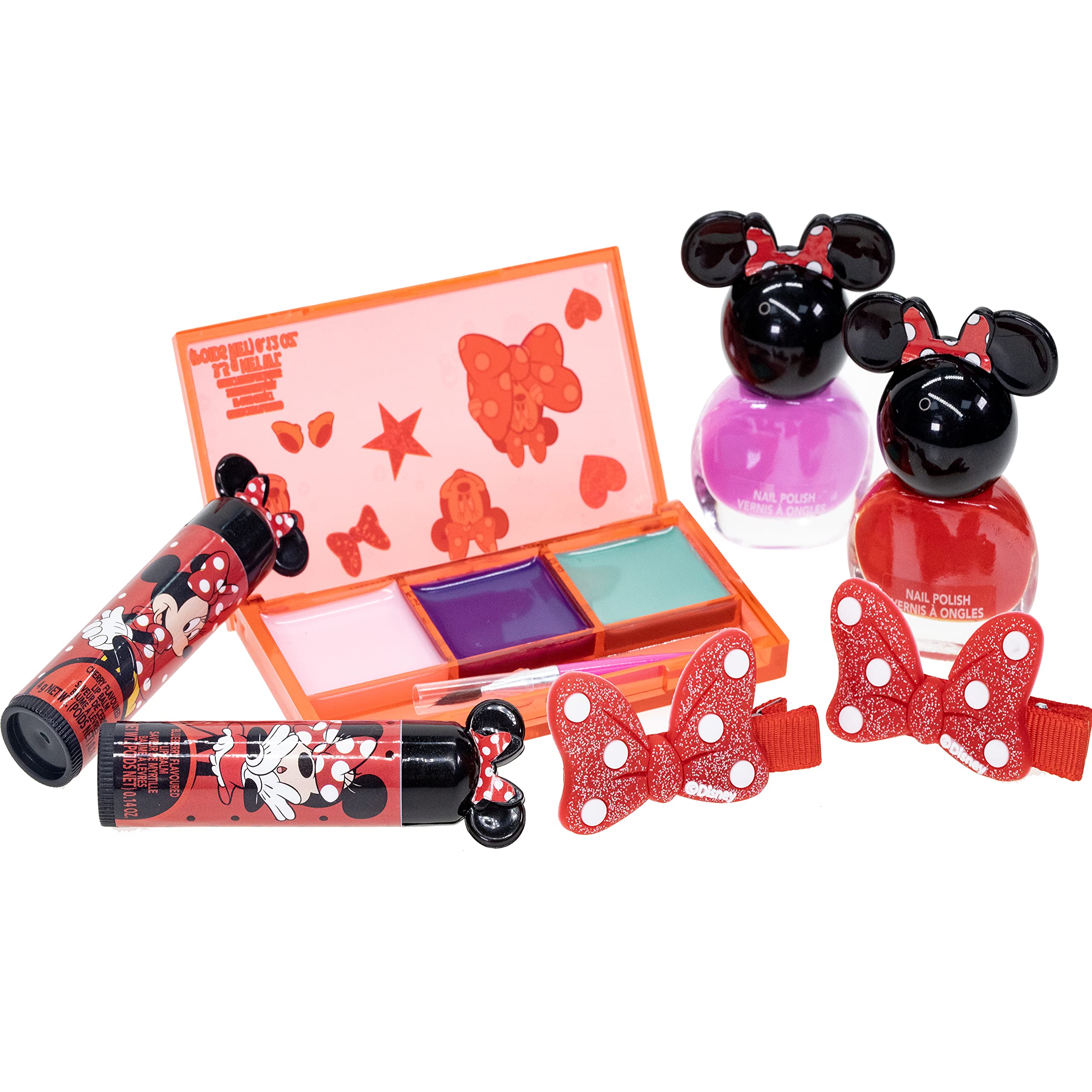 Disney Minnie Mouse - Townley Girl Cosmetic Makeup Gift Bag Set Includes Lip Gloss, Nail Polish & Hair Accessories for Kids Girls, Ages 3+ Perfect for Parties, Sleepovers & Makeovers