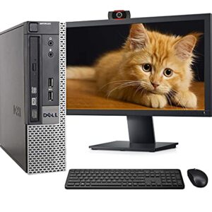 Dell OptiPlex 7010 USFF Computer Desktop PC, Intel i5 3.2GHz, 8GB Ram, 500GB Hard Drive, WiFi & Bluetooth, Wireless Keyboard and Mouse, 24 Inch FHD Monitor, Webcam, Windows 10 (Renewed)