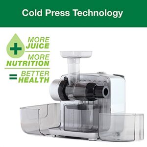 Omega Juicer JCUBE500SV Cold Press 365 Slow Masticating Juice Extractor and Nutrition System with Onboard Storage, 200-Watts, Silver