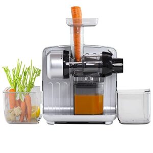 Omega Juicer JCUBE500SV Cold Press 365 Slow Masticating Juice Extractor and Nutrition System with Onboard Storage, 200-Watts, Silver