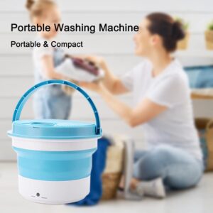 Portable Washing Machine,Mini Folding Washing Machine,Lightweight Compact Washing Machine for Baby Clothes Underwear Camping Travelling Apartment Dorms 7L 1.9KG (Blue)