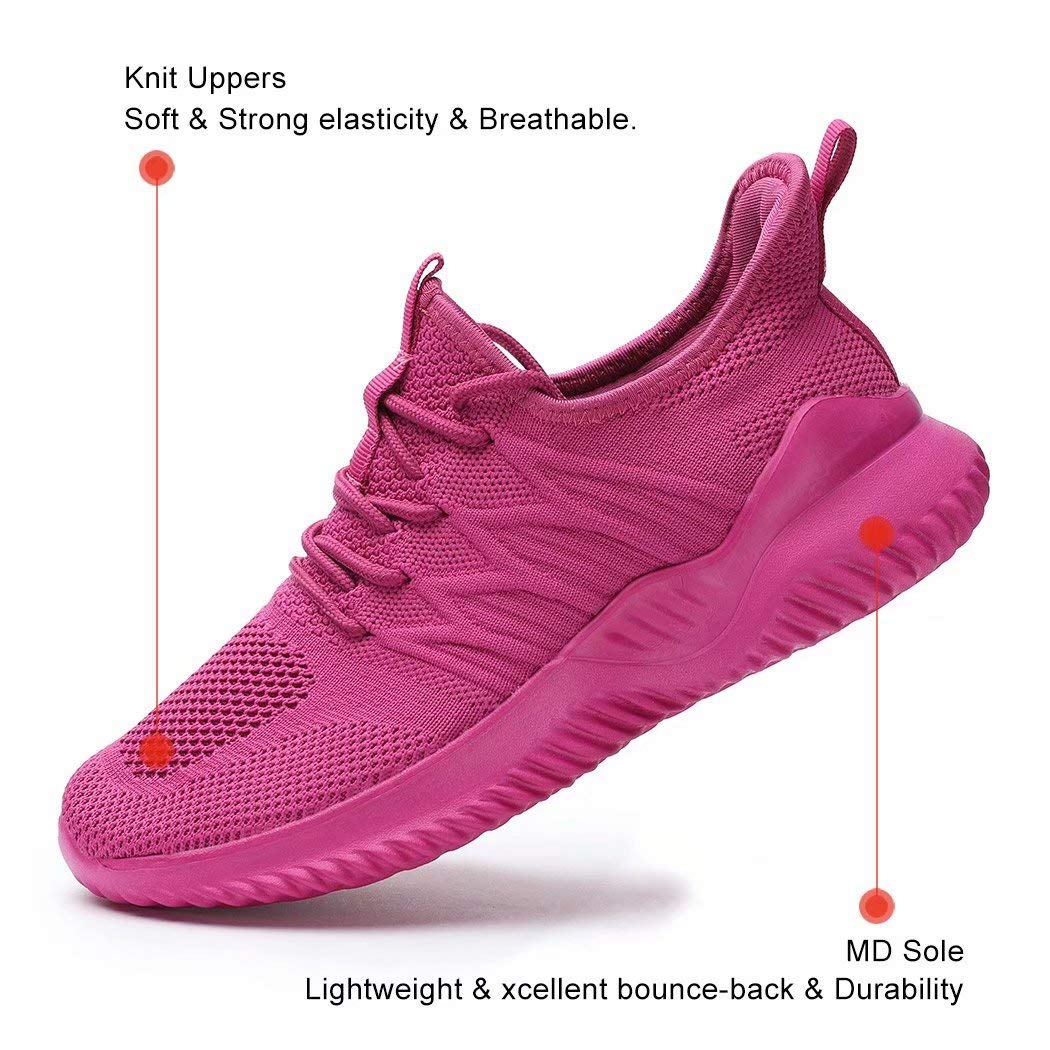 Womens Ladies Walking Running Shoes Slip On Lightweight Casual Tennis Sneakers Girls Kids Zapatos de Mujer Rose