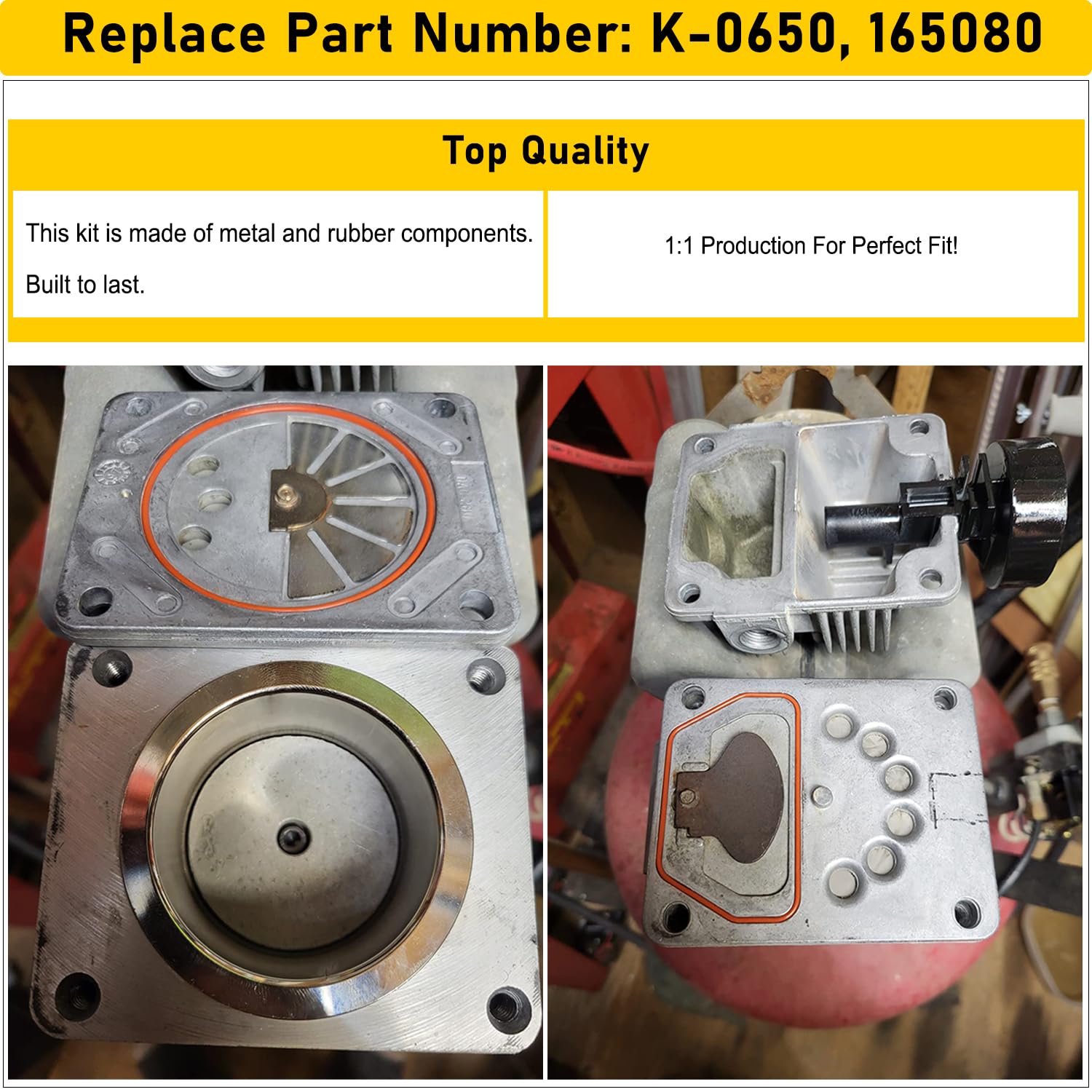 K-0650 Air Compressor Cylinder Sleeve and Compression Ring Kit, Cable Air Compressor Service Kits Compatible with Craftsman Porter Cable DeVilbiss - K0650