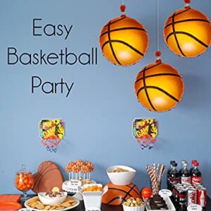 12Pcs Basketball Balloons 18inch Basketball Party Decorations Supplies Basketball Foil Balloons for World Game Sports Basketball Birthday Party Supplies Favors