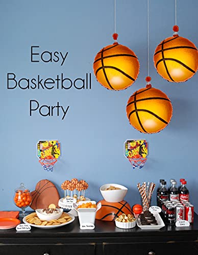 12Pcs Basketball Balloons 18inch Basketball Party Decorations Supplies Basketball Foil Balloons for World Game Sports Basketball Birthday Party Supplies Favors