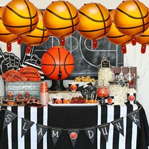 12Pcs Basketball Balloons 18inch Basketball Party Decorations Supplies Basketball Foil Balloons for World Game Sports Basketball Birthday Party Supplies Favors