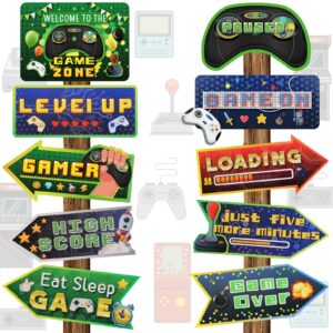 20 pieces video game party sign game party themed directional signs video game sign funny video game cutouts welcome yard outdoor wall sign party supplies photo props backdrop decoration party decor