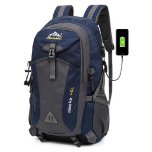 kdfj camping backpack hiking waterproof trekking bag outdoor travel rucksack cycling mountaineering backpacks-deep blue_40l
