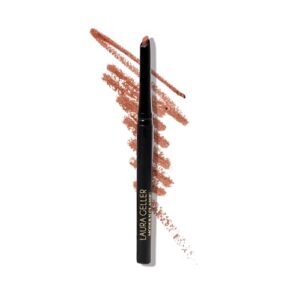 laura geller new york modern classic lip liner, luxurious creamy long lasting lip liner, prevents feathering and fading, happy hazelnut