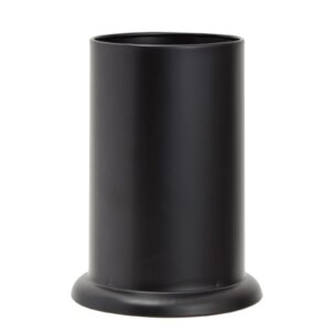 okuna outpost matte black utensil holder for kitchen organization, metal straw container for counter decor (5 x 6.5 in)