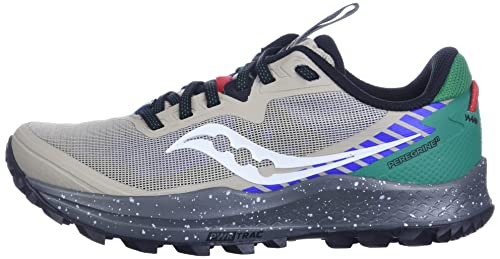 Saucony Women's Peregrine 11 Trail Running Shoe, Light Grey/Green, 8.5 M