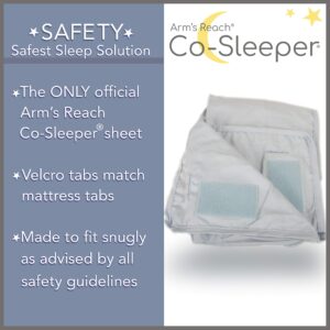 Arm’s Reach 100% Cotton Fitted Bassinet Sheets - Soft and Breathable, Designed for Use with Mini, Clear-Vue, and Cambria Co-Sleeper Bedside Bassinet, Gray