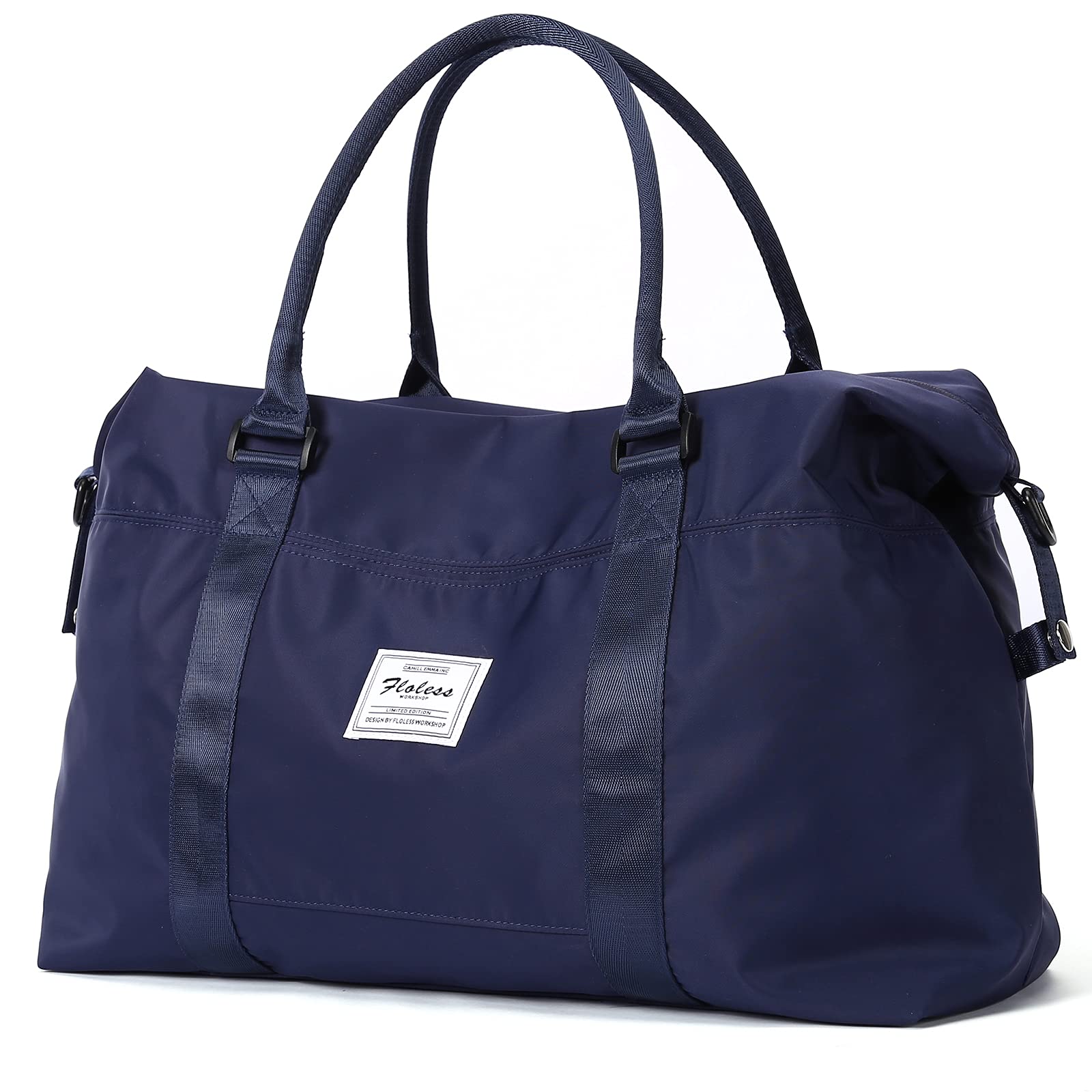 Travel Duffel Bag,Sports Tote Gym Bag,Shoulder Weekender Overnight Bag for Women,Navy Blue