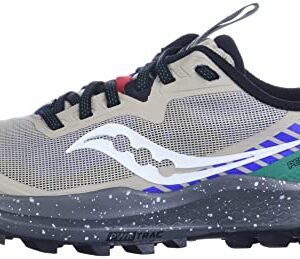 Saucony Women's Peregrine 11 Trail Running Shoe, Light Grey/Green, 9.5 M