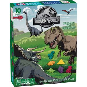 jurassic world fruit flavored snacks, treat pouches, 0.8 oz, 10 ct