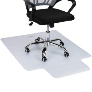 mind reader office chair mat for hardwood floors, under desk floor protector, rolling, pvc, 47" l x 35.25" w x 0.125" h, clear