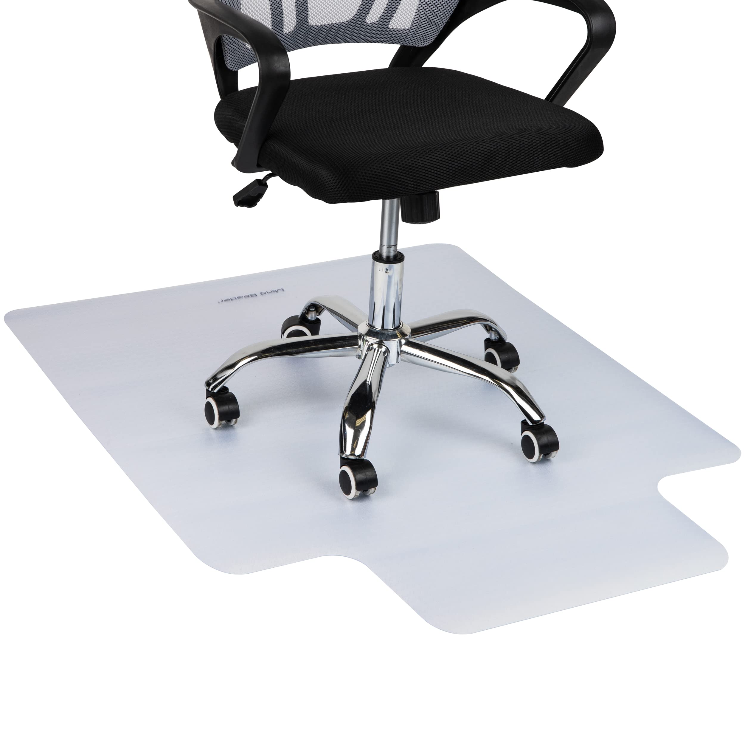 Mind Reader Office Chair Mat for Hardwood Floors, Under Desk Floor Protector, Rolling, PVC, 47" L x 35.25" W x 0.125" H, Clear