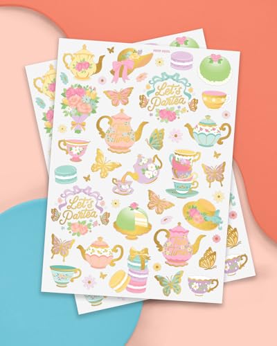 xo, Fetti Tea Party Temporary Tattoos - 48 Glitter Styles | Partea Birthday Party Supplies, Tea Kettle, Cupcakes, Butterfly Arts and Crafts, Easter, Mother's Day