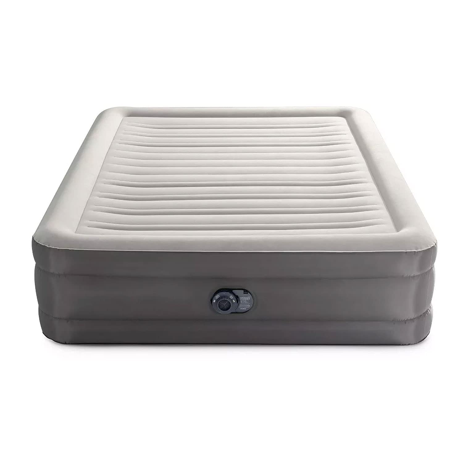 Intex 64095T TruAire Luxury Queen-Sized Air Mattress 18 Inch Tall Airbed with Built-in Air Pump and Carrying Storage Bag, Gray